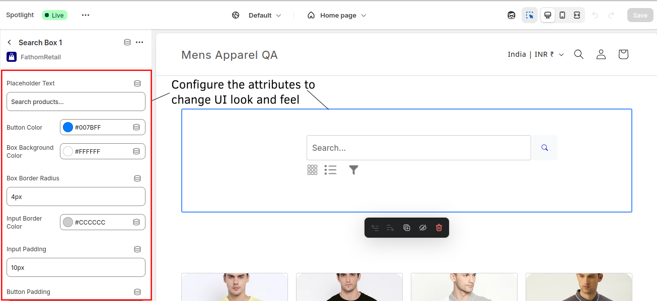 Configure app UI