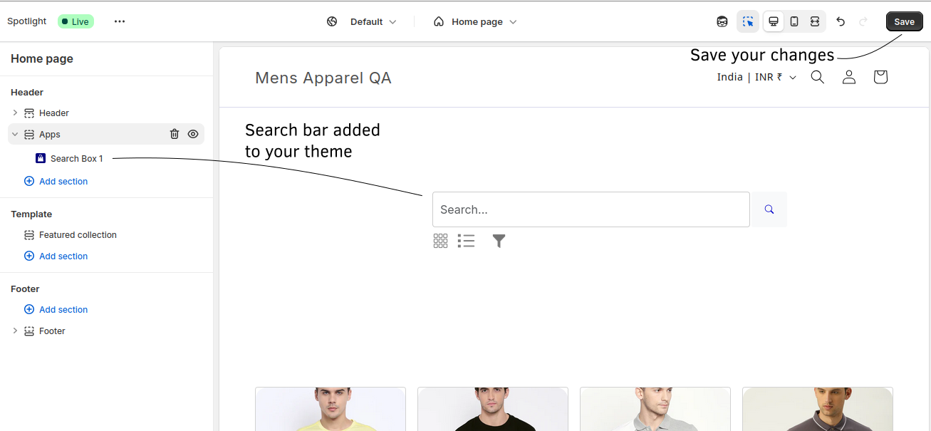 Added Search Bar and Save Options